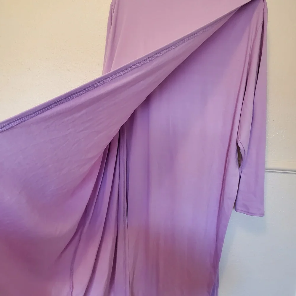 Silverts Adaptive Open Back Nightgown Lavender Floral Embroidery 3XL SV26020